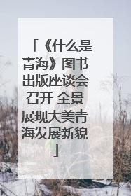 《什么是青海》图书出版座谈会召开 全景展现大美青海发展新貌