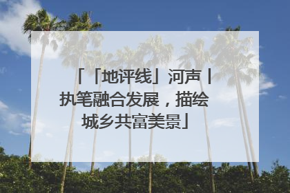 「地评线」河声丨执笔融合发展，描绘城乡共富美景