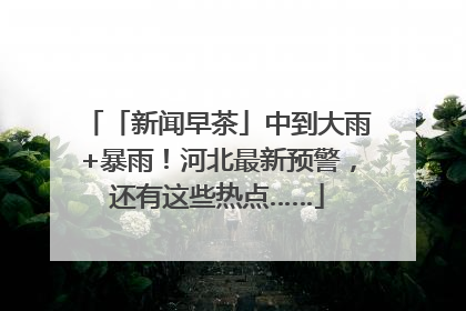 「新闻早茶」中到大雨+暴雨！河北最新预警，还有这些热点……