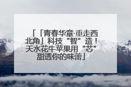 「青春华章·重走西北角」科技“智”造！天水花牛苹果用“芯”甜透你的味蕾