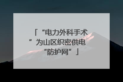 “电力外科手术”为山区织密供电“防护网”