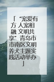 “宠爱有方 人宠相融 文明共享”青岛市市南区文明养犬主题实践活动举办