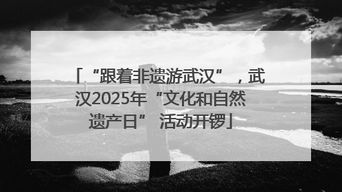 “跟着非遗游武汉”，武汉2025年“文化和自然遗产日” 活动开锣