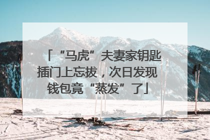 “马虎”夫妻家钥匙插门上忘拔，次日发现钱包竟“蒸发”了