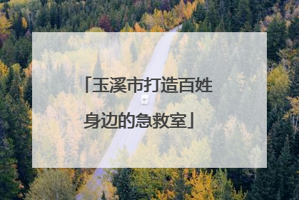 玉溪市打造百姓身边的急救室