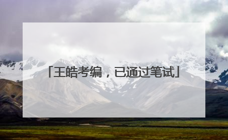 王皓考编，已通过笔试