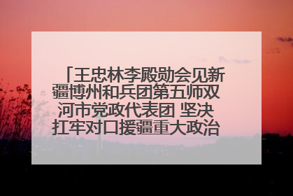 王忠林李殿勋会见新疆博州和兵团第五师双河市党政代表团 坚决扛牢对口援疆重大政治责任 推动双方实现优势互补务实合作
