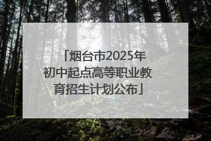 烟台市2025年初中起点高等职业教育招生计划公布