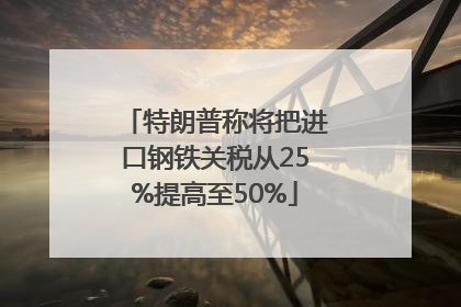 特朗普称将把进口钢铁关税从25%提高至50%