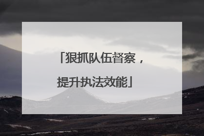 狠抓队伍督察，提升执法效能