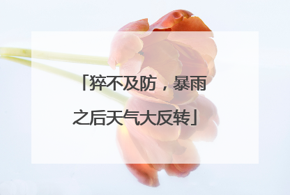 猝不及防，暴雨之后天气大反转
