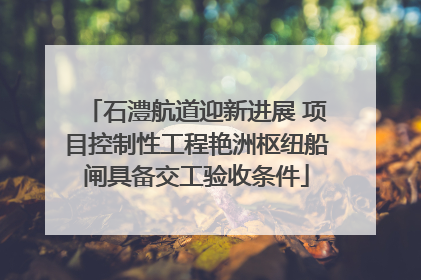 石澧航道迎新进展 项目控制性工程艳洲枢纽船闸具备交工验收条件
