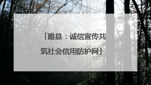 睢县：诚信宣传共筑社会信用防护网
