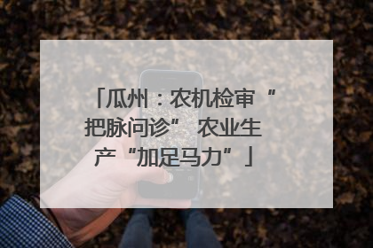 瓜州：农机检审“把脉问诊” 农业生产“加足马力”