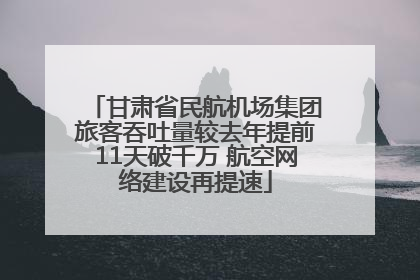 甘肃省民航机场集团旅客吞吐量较去年提前11天破千万 航空网络建设再提速