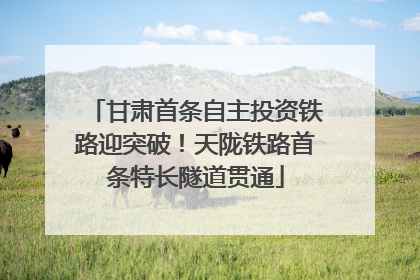 甘肃首条自主投资铁路迎突破！天陇铁路首条特长隧道贯通