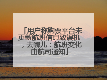 用户称购票平台未更新航班信息致误机，去哪儿：航班变化由航司通知