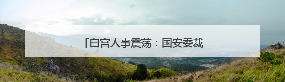 白宫人事震荡：国安委裁人、马斯克暗示淡出政治
