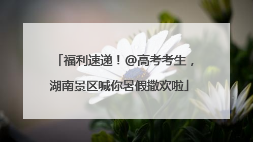 福利速递！@高考考生，湖南景区喊你暑假撒欢啦