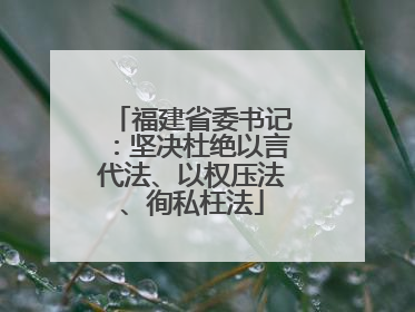 福建省委书记：坚决杜绝以言代法、以权压法、徇私枉法