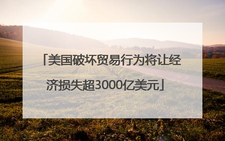 美国破坏贸易行为将让经济损失超3000亿美元