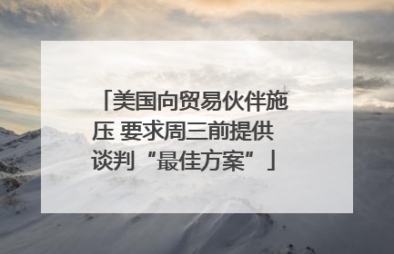 美国向贸易伙伴施压 要求周三前提供谈判“最佳方案”