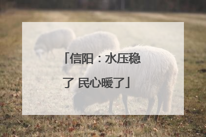 信阳：水压稳了 民心暖了