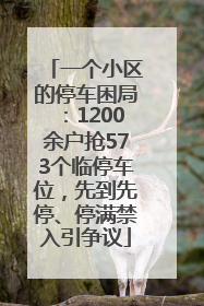 一个小区的停车困局：1200余户抢573个临停车位，先到先停、停满禁入引争议