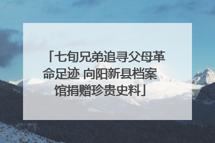 七旬兄弟追寻父母革命足迹 向阳新县档案馆捐赠珍贵史料