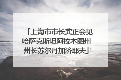 上海市市长龚正会见哈萨克斯坦阿拉木图州州长苏尔丹加济耶夫