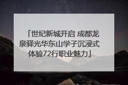 世纪新城开启 成都龙泉驿光华东山学子沉浸式体验72行职业魅力