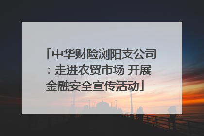 中华财险浏阳支公司：走进农贸市场 开展金融安全宣传活动
