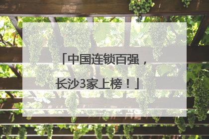 中国连锁百强，长沙3家上榜！