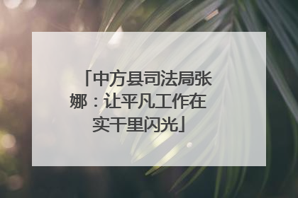 中方县司法局张娜：让平凡工作在实干里闪光