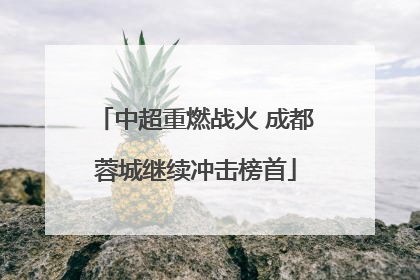 中超重燃战火 成都蓉城继续冲击榜首