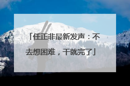 任正非最新发声：不去想困难，干就完了