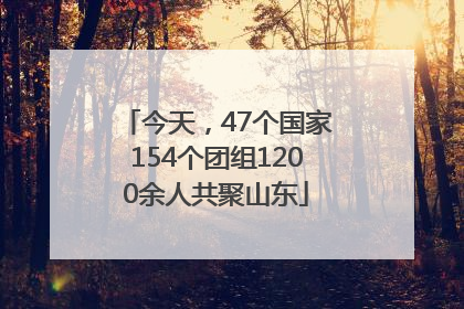 今天，47个国家154个团组1200余人共聚山东