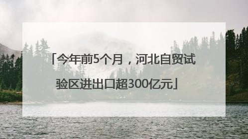 今年前5个月，河北自贸试验区进出口超300亿元