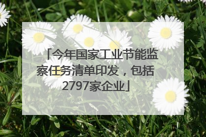 今年国家工业节能监察任务清单印发，包括2797家企业