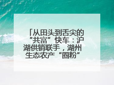 从田头到舌尖的“共富”快车：沪湖供销联手，湖州生态农产“圈粉”大上海