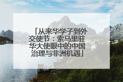 从来华学子到外交使节：索马里驻华大使眼中的中国治理与非洲机遇