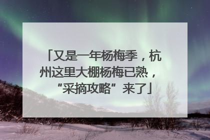 又是一年杨梅季，杭州这里大棚杨梅已熟，“采摘攻略”来了