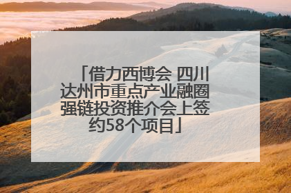 借力西博会 四川达州市重点产业融圈强链投资推介会上签约58个项目