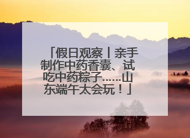 假日观察丨亲手制作中药香囊、试吃中药粽子……山东端午太会玩！