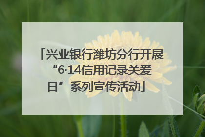 兴业银行潍坊分行开展“6·14信用记录关爱日”系列宣传活动