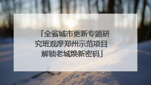 全省城市更新专题研究班观摩郑州示范项目 解锁老城焕新密码