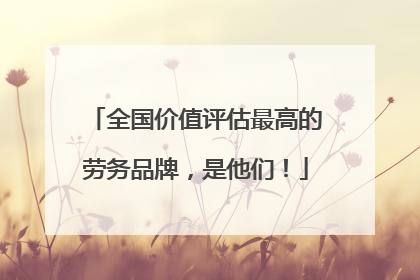 全国价值评估最高的劳务品牌，是他们！