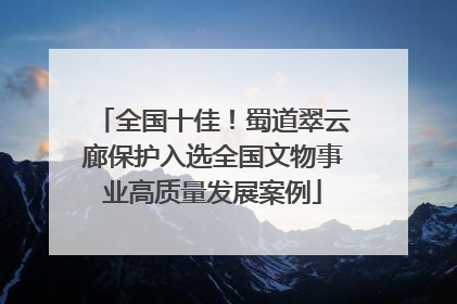 全国十佳！蜀道翠云廊保护入选全国文物事业高质量发展案例