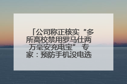 公司称正核实“多所高校禁用罗马仕两万毫安充电宝” 专家：预防手机没电选中等体积产品即可
