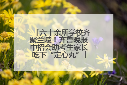 六十余所学校齐聚兰陵！齐鲁晚报中招会助考生家长吃下“定心丸”